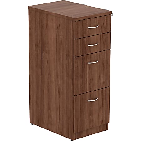 Lorell Relevance Series 4-Drawer File Cabinet, 40.4"H x 15.5"W x 23.6"D, 4 x File, Box Drawer(s), Walnut