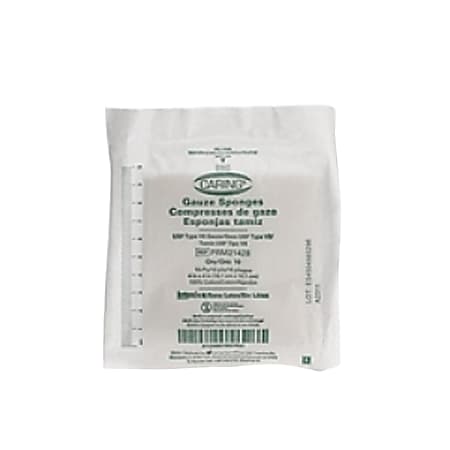 Medline Caring Sterile Woven Gauze Sponges, 16-Ply, 4" x 4", Case Of 128