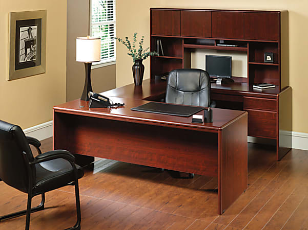 Sauder Cornerstone Collection Executive Desk Classic Cherry - Office Depot