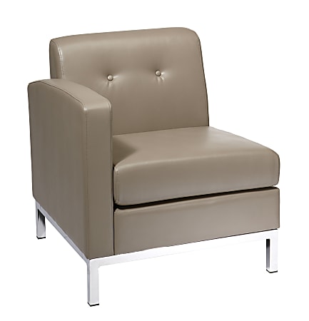 Office Star™ Avenue Six Wall Street Left Single Arm Chair, Smoke/Chrome
