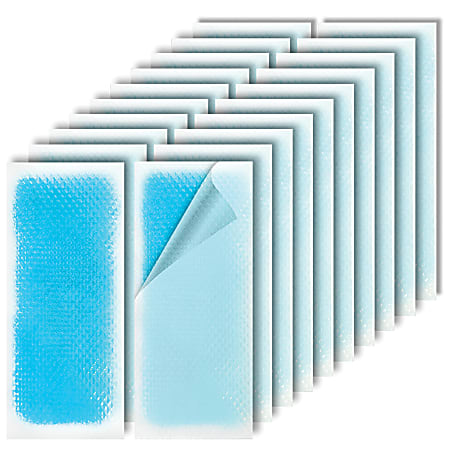 AllSett Health® Cooling Patches Soft Gel Sheets, 5-3/16” x 2”, Blue, Pack Of 20 Sheets
