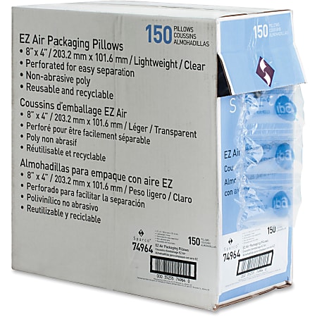 Sparco Packaging Air Pillows - 4" Width x 8" Length - Perforated, Non-abrasive, Non-scratching - Poly - Clear