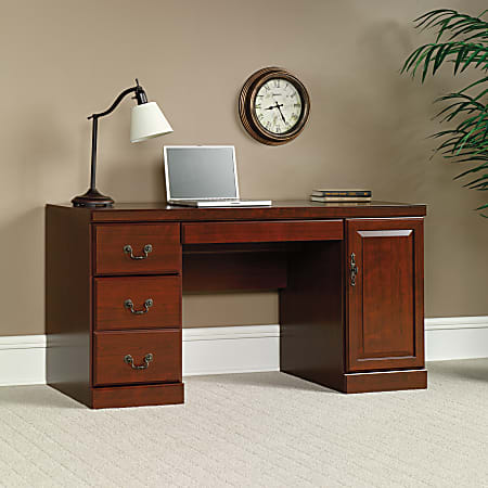 Sauder&reg; Heritage Hill 60"W Desk Computer Credenza, Classic Cherry