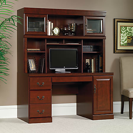 Sauder heritage hill credenza sale hutch classic cherry