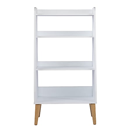 SEI Furniture Berritza 45 H 4 Shelf Midcentury Modern Bookshelf