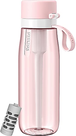 Philips GoZero Everyday Tritan Water Bottle With Filter, 22 Oz, Pink