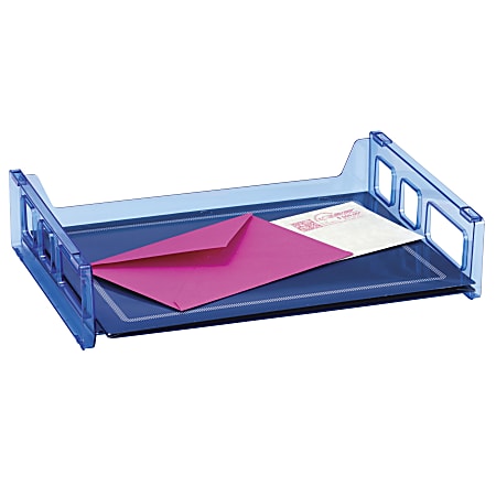 Officemate® Blue Glacier Side-Load Letter Tray, 2 3/4" x 13 3/16" x 9", Blue