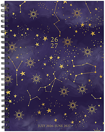 Willow Creek Press Weekly/Monthly Academic Planner, 6-1/2" x 8-1/2", Starry Intentions, July 2026 - June 2027, Total Qty 1