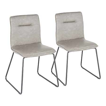 LumiSource Casper Chairs, Black/Gray, Set Of 2 Chairs