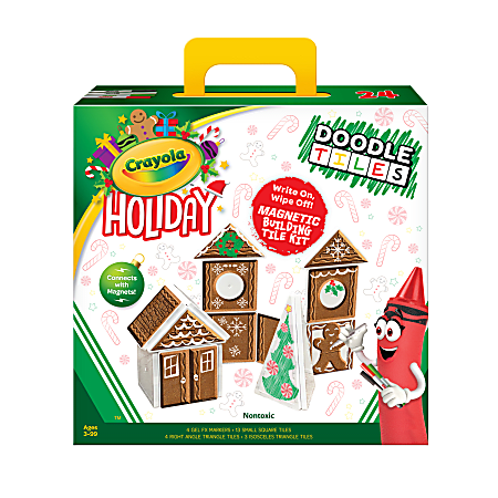 CreateOn Crayola Magnetic Tiles, Gingerbread Doodle, Set Of 24 Pieces