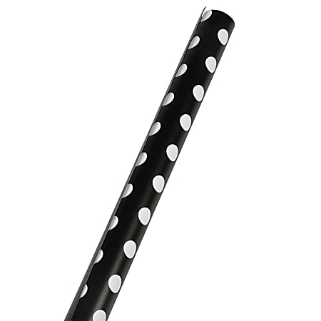 JAM Paper® Wrapping Paper, Polka Dot, 25 Sq Ft, Black & White