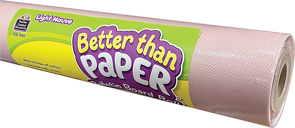 Teacher Created Resources® Better Than Paper® Bulletin Board Paper Rolls, 4' x 12', Light Mauve, Pack Of 4 Rolls