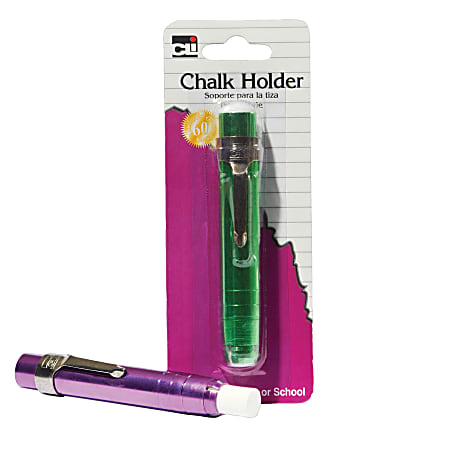 Charles Leonard Inc. Aluminum Chalk Holders Assorted Colors Pack