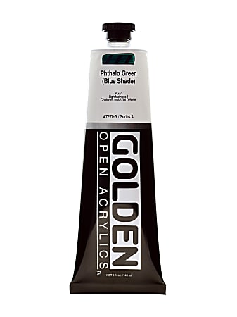 Golden OPEN Acrylic Paint, 5 Oz Tube, Phthalo Green (Blue Shade)