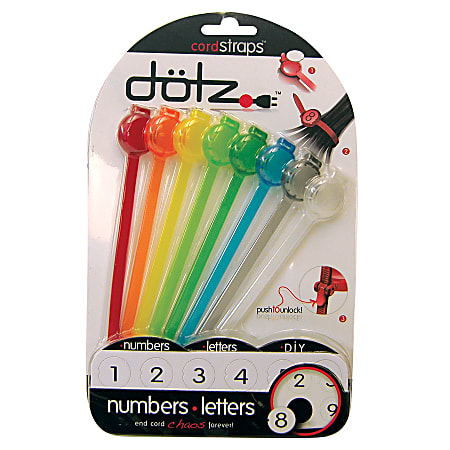 Dotz Cord Straps, Multicolor, Pack Of 8