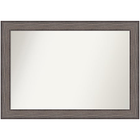 Amanti Art Non-Beveled Rectangle Framed Bathroom Wall Mirror, 29” x 41”, Country Barnwood