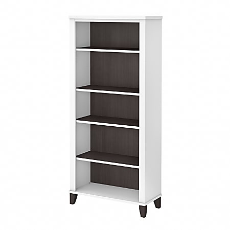 Bush Business Furniture Somerset 66"H 5-Shelf Bookcase, Storm Gray/White, Standard Delivery