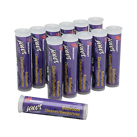 SKILCRAFT® JAWS Bathroom Cleaner/Deodorizer Refills, Violet, Box Of 12