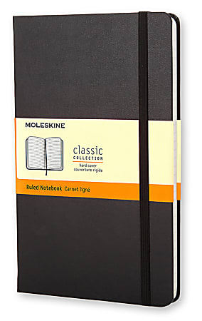 Moleskine Classic Hard Cover Notebook 5 x 8 14 Ruled 240 Pages Black - Office  Depot