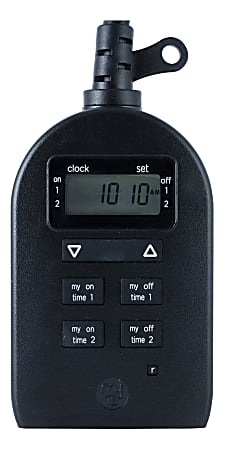 myTouchSmart Indoor/Outdoor Plug-In SunSmart Digital Timer, Black