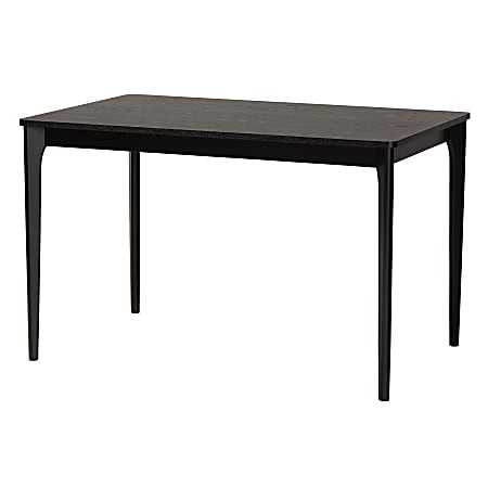 Baxton Studio Sherwin Mid-Century Modern Dining Table, 29-1/2”H x 47-1/4”W x 29-15/16”D, Black