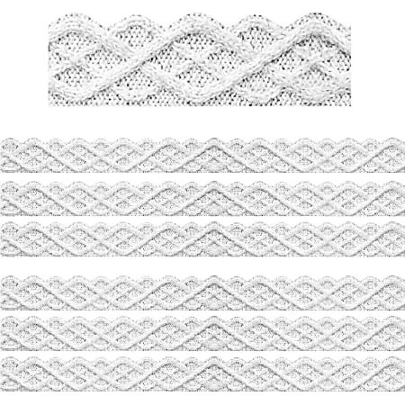 Eureka School Extra-Wide Deco Trim, A Close-Knit Class Fisherman Cable, 37’ Per Pack, Set Of 6 Packs