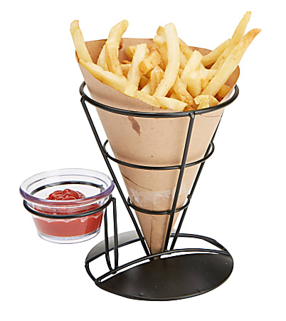 Mind Reader French Fry Cone Holders, 6-3/4"H x 5-1/4"W x 5-1/4"D, Black, Pack Of 3 Holders