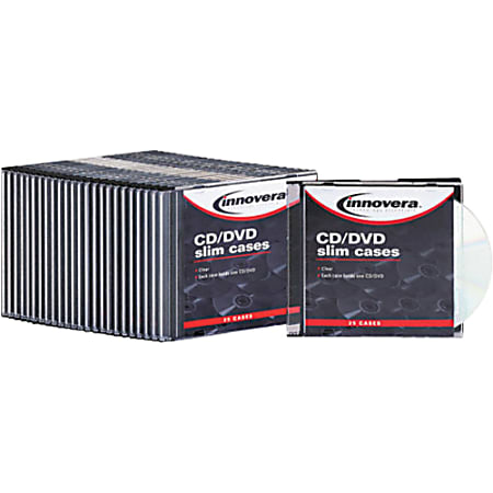 Innovera Thin Line CD/DVD Jewel Case - Jewel Case - Polystyrene - Clear - 1 CD/DVD