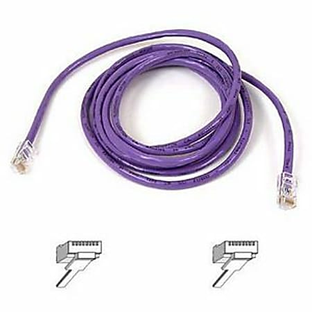 Belkin Cat5e Patch Cable - RJ-45 Male Network - RJ-45 Male Network - 25ft - Purple