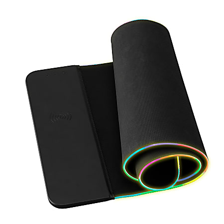 iLive Extra Large Gaming Mouse Pad With Wireless Charger, 31-1/4" x 12", Black, IAMQ212B