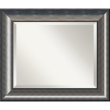 Amanti Art Quicksilver Wall Mirror, 21 5/8"H x 25 5/8"W, Silver/Slate Gray