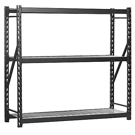 Edsal Heavy-Duty Welded Storage Rack, 72"H x 77"W x 24"D, Black