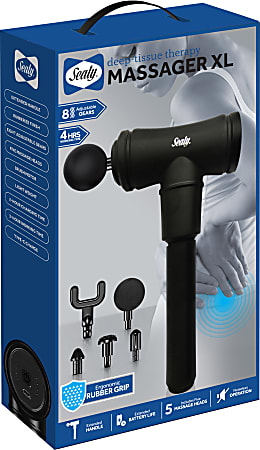 Sealy SL-HW-MA-103-BK Long Handle Massage Gun, 12"H x 7"W x 3"D, Black
