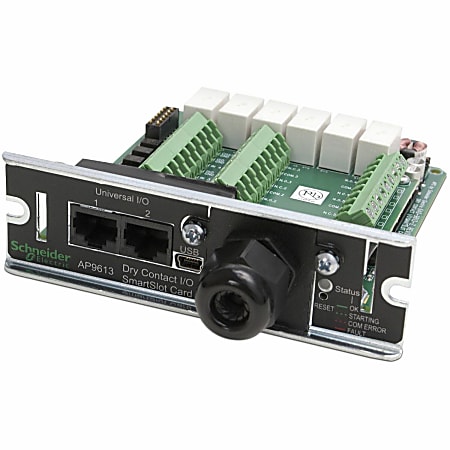 Schneider Dry Contact I/O SmartSlot Card - UPS management module - black - for P/N: SMTL1000RMI2UC, SMX1000C, SMX1500RM2UC, SMX1500RM2UCNC, SMX750C, SMX750CNC