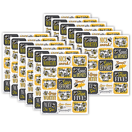 Eureka Success Stickers, The Hive, 120 Stickers Per Pack, Set Of 12 Packs