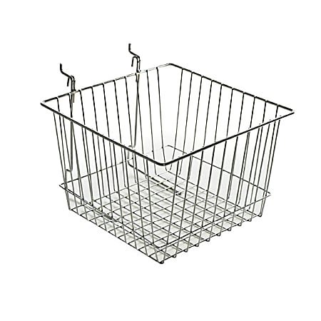 Azar Displays Chrome Wire Baskets, Small Size, Silver, Pack Of 2