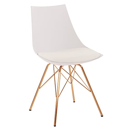 Ave Six Oakley Chair, White/Gold Chrome