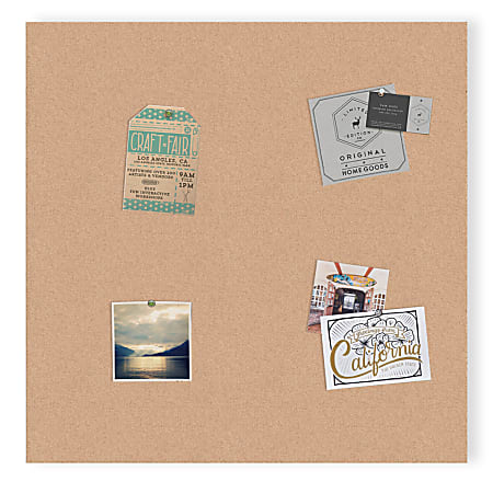 U Brands Cork Canvas Bulletin Board, 24" X 24", Frameless, Actual Size 23" X 23" (2874U00-01)