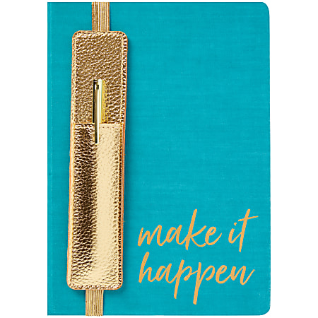 Markings by C.R. Gibson® Leatherette Journal With Pen, 5-1/2" x 8-1/2", College Ruled, 192 Pages, Teal
