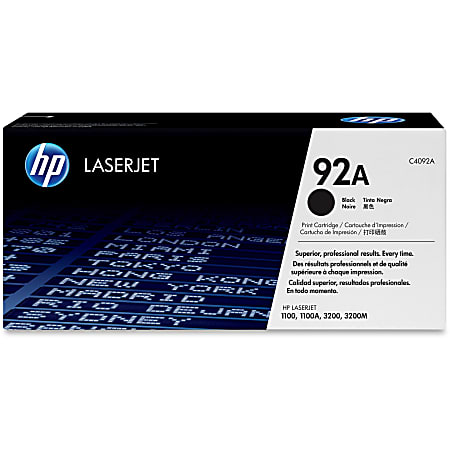 HP 92A Black Toner Cartridge, C4092A
