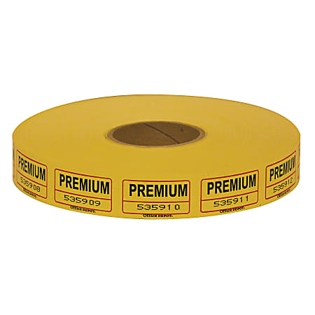 Office Depot® Brand 80% Recycled Ticket Roll, Single Coupon, Premium, Yellow, Roll Of 2,000