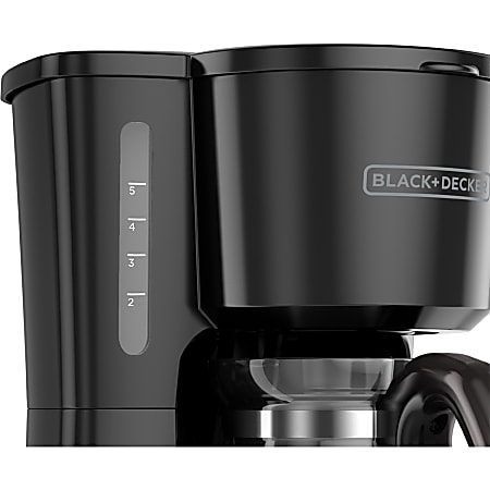 Black Decker 5 Cup Coffeemaker Black 5 Cups Multi serve Black Glass Body -  Office Depot
