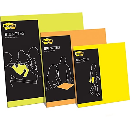 Post-it® Super Sticky Big Notes BN11-EU, Yellow, 279 mm x 279 mm, 30  Sheets/Pad, 1 Pad/Pack