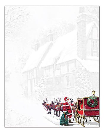 Great Papers!® Holiday-Themed Letterhead Paper, 8 1/2" x 11", Santa's Sleigh, Pack Of 80 Sheets