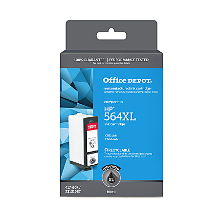 Office Depot® Brand Remanufactured High-Yield Black Ink Cartridge Replacement For HP 564XL