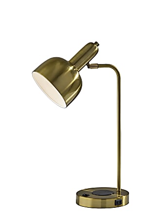 Adesso Rico Supercharger 19"H Desk Lamp, Antique Brass