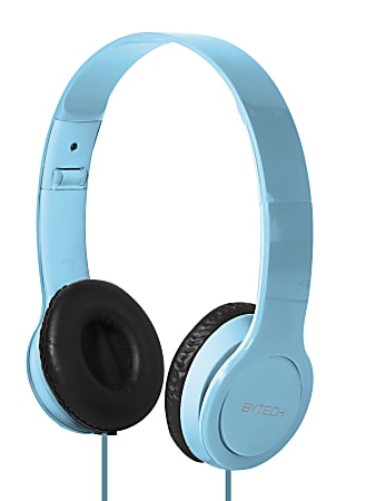 BYTECH On Ear Headphones Blue BYAUOH143BL Office Depot