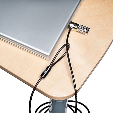 Kensington Preset Combination Laptop Lock - Preset - 4-wheel - Combination Lock - Carbon Steel - 6 ft