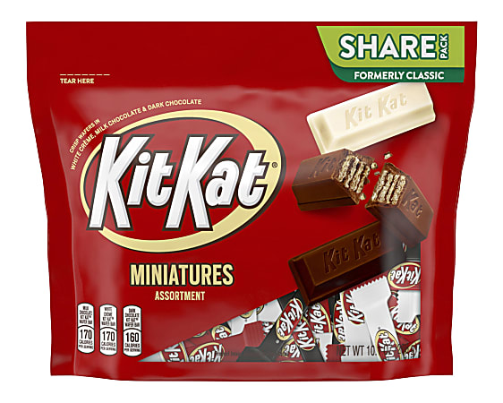 Kit Kat® Miniatures Wafer Bar Candy Assortment, 10.1 Oz Bag, Pack Of 3 Bags