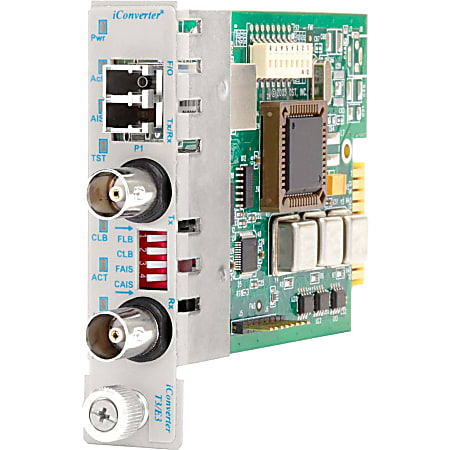 Omnitron iConverter T3/E3 Fiber Media Converter Coaxial LC Single-Mode 30km Module - 1x T3/E3/DS-3; 1x LC Single-mode; Internal Module - 8747-1